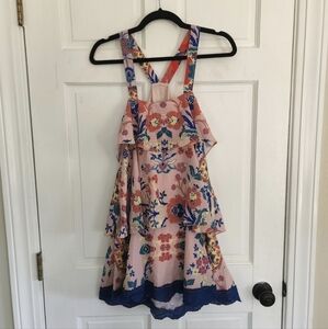 Hemant & Nandita Floral Tiered Mini Dress